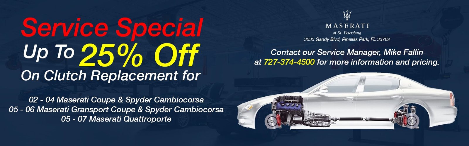 Service Special - up to 25% off Clutch Replacement